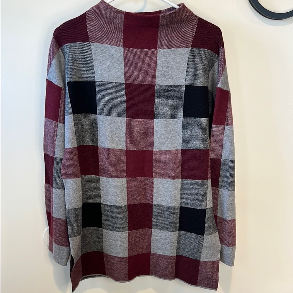 Tahari High Neck Sweater - Burgundy, Gray, Black - Picture 1 of 4